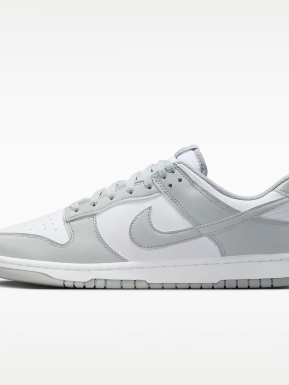 Mens Nike Dunk Low Retro - White & Light Gray
